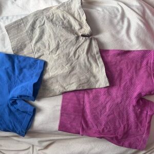 Set of Blue, Pink, and Beige Seamless Shorts